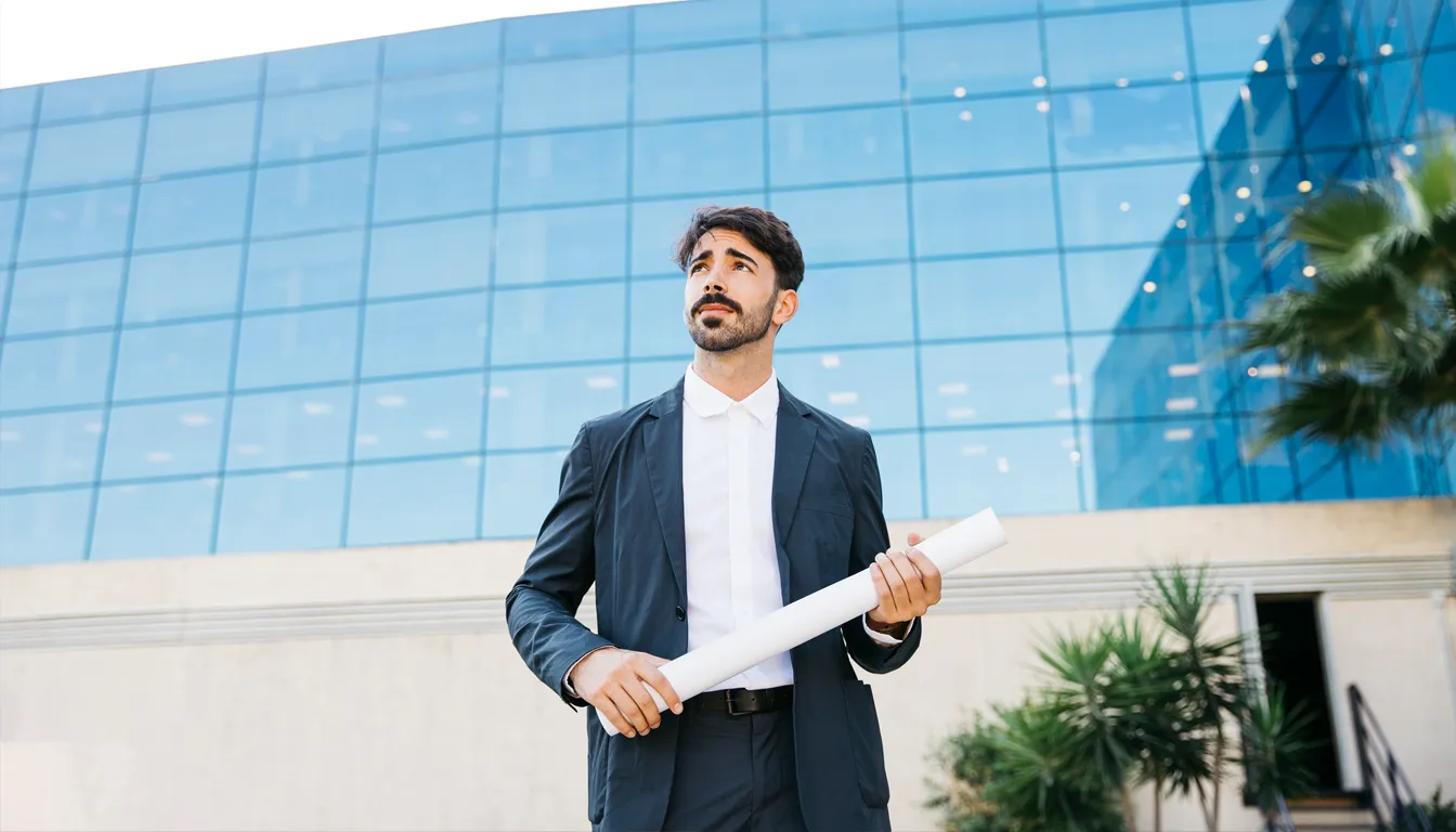 مستثمر يمسك أوراق شركة تأسيس شركة ذات مسؤولية محدودة في دبي